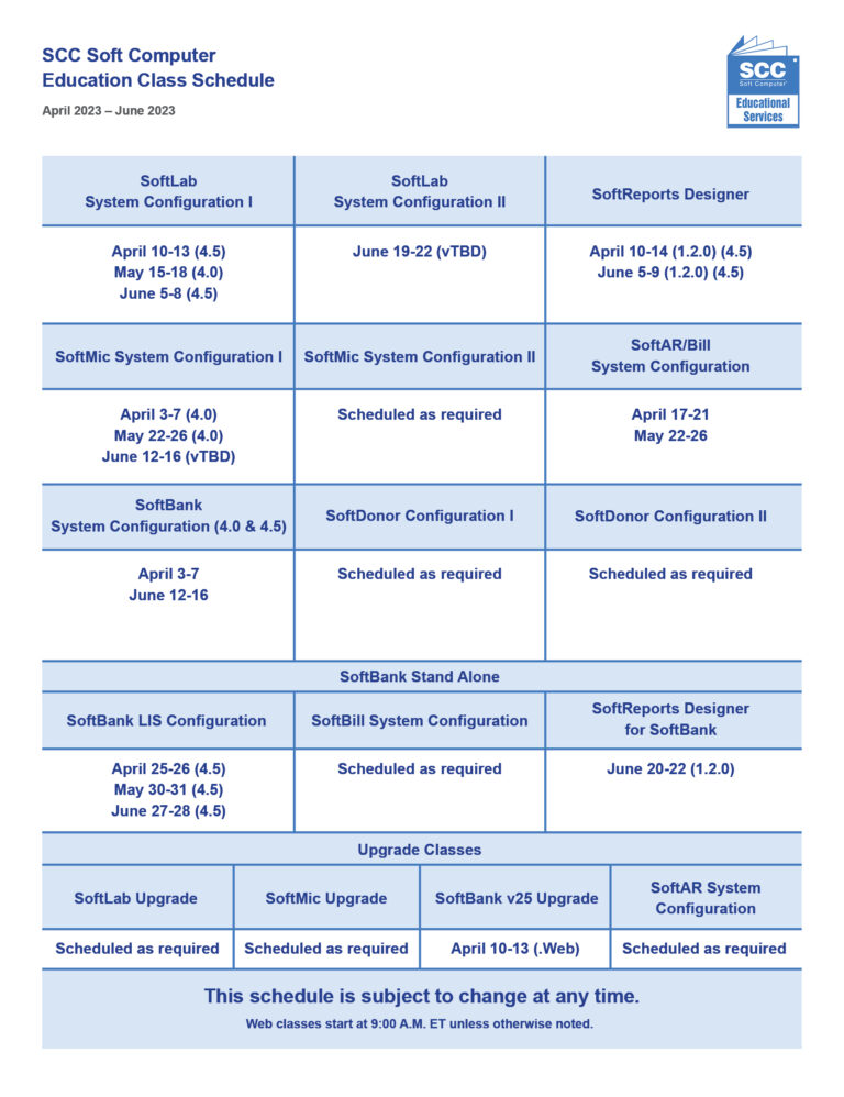 Quarter 2 Education Schedule SCC Blog